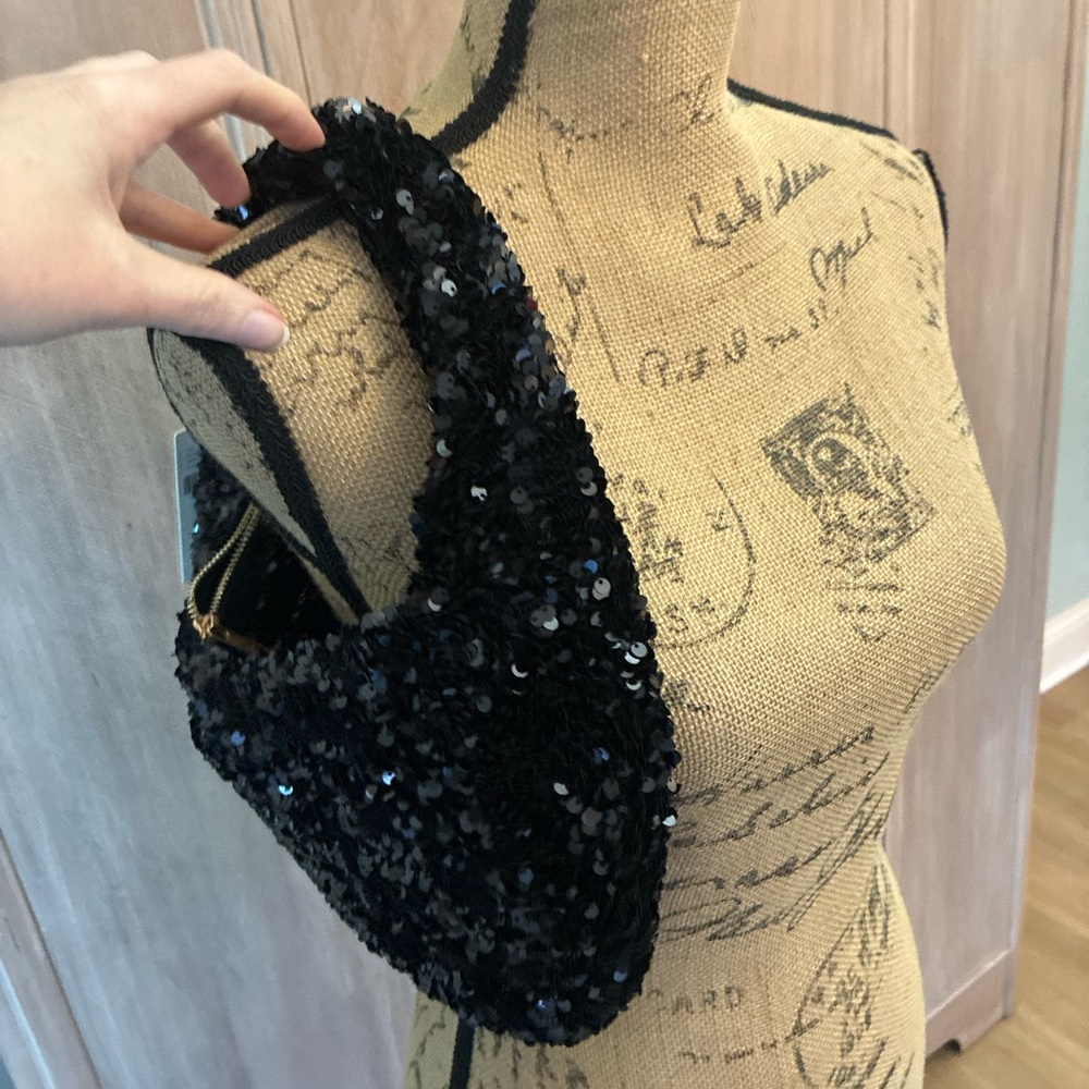 NWT Anthropologie Black sequin hobo Handbag Edition - Picture 8 of 15